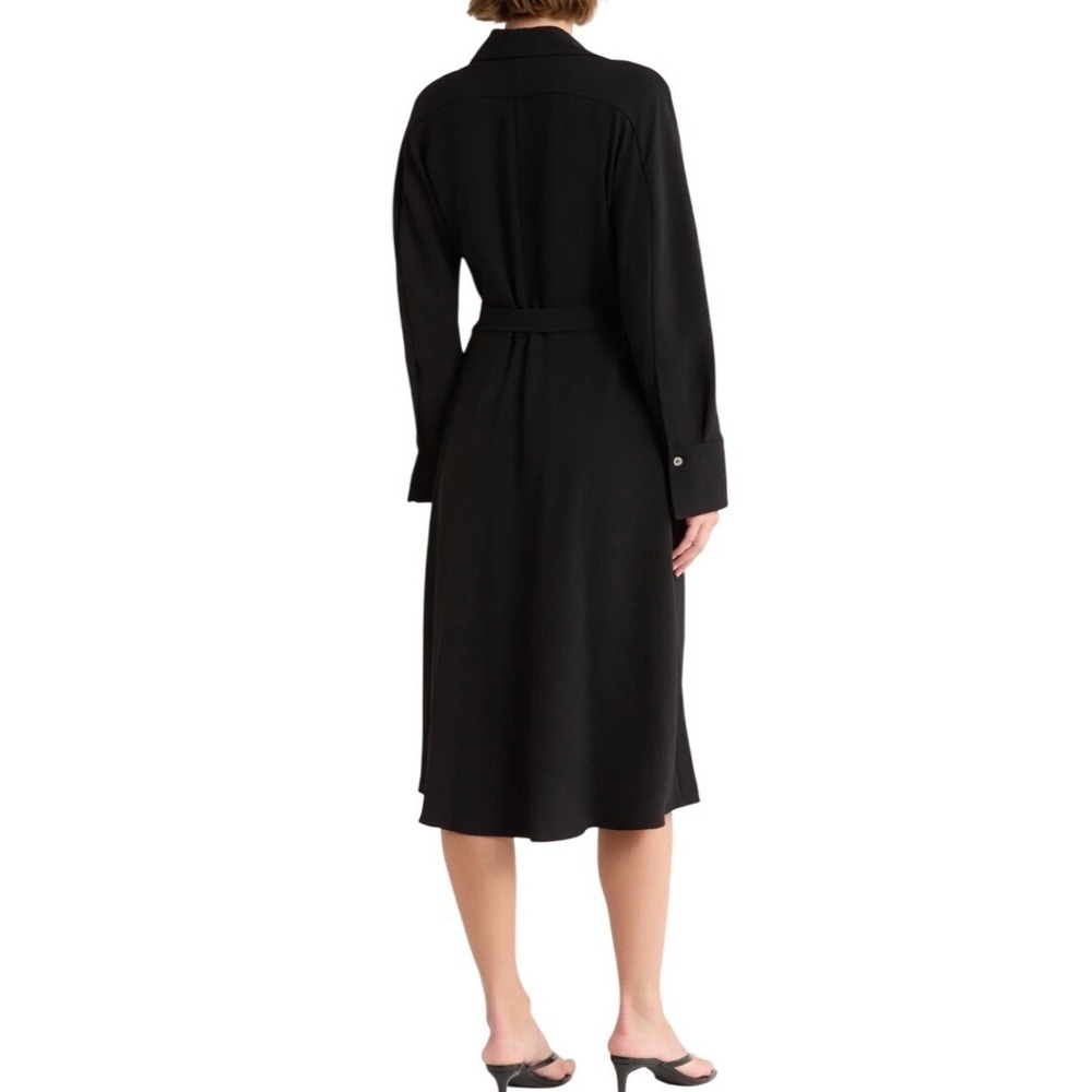 Vince Black Belted Long Sleeve Button Front Shirt Dress NWT‎ XL - Picture 2 of 10